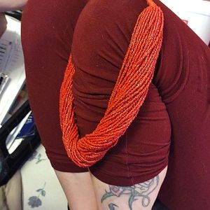 Authentic Ñative American 52 strand Coral necklace Vintage